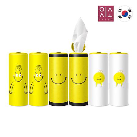잇소 슬림티슈 60매 패밀리스마일+뚜껑스티커부착