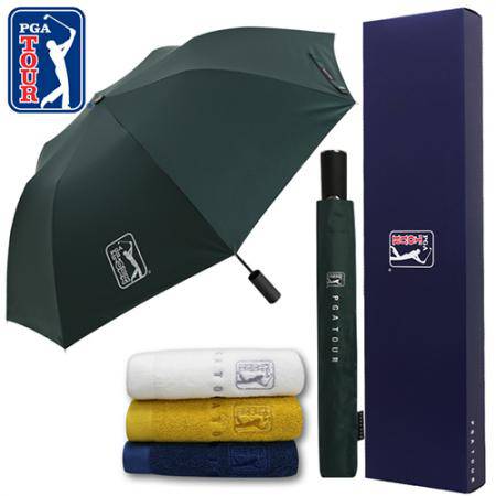 PGA 2단완전자동 암막 우양산+170g 면사타올 세트