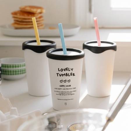 블랙앤화이트 스트로우텀블러